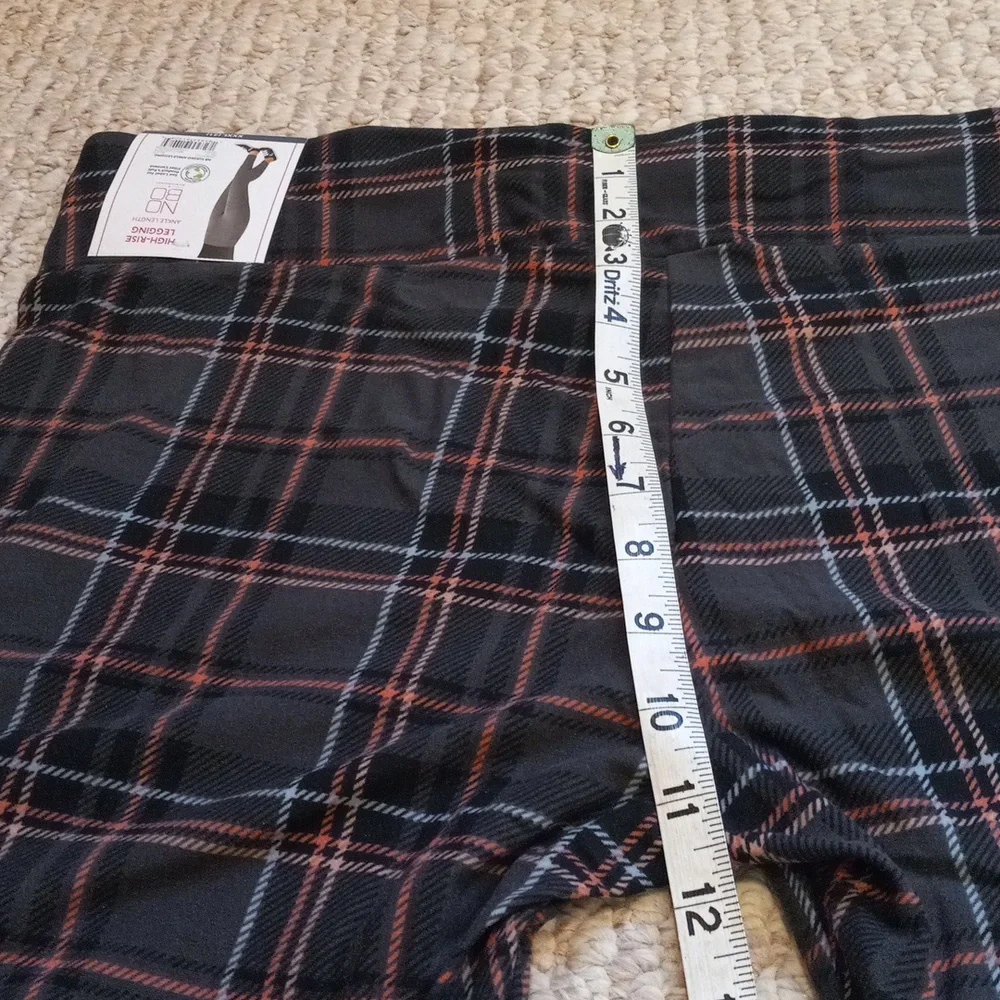 Women’s XXXL Black Plaid Leggings High Waisted Stretchy Skinny Pants for Casual